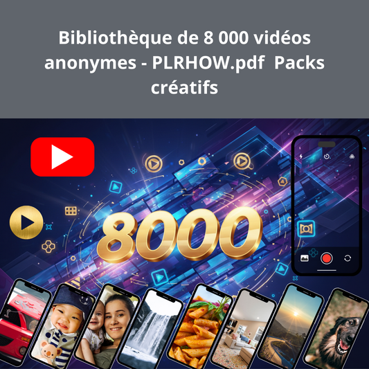 Bibliothèque de 8 000 vidéos anonymes - PLRHOW.pdf Packs créatifs