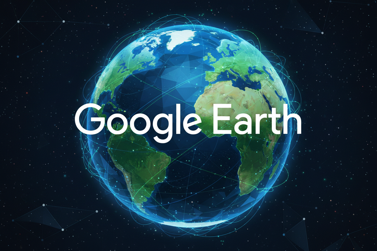 google Earth مكتوب عليها
