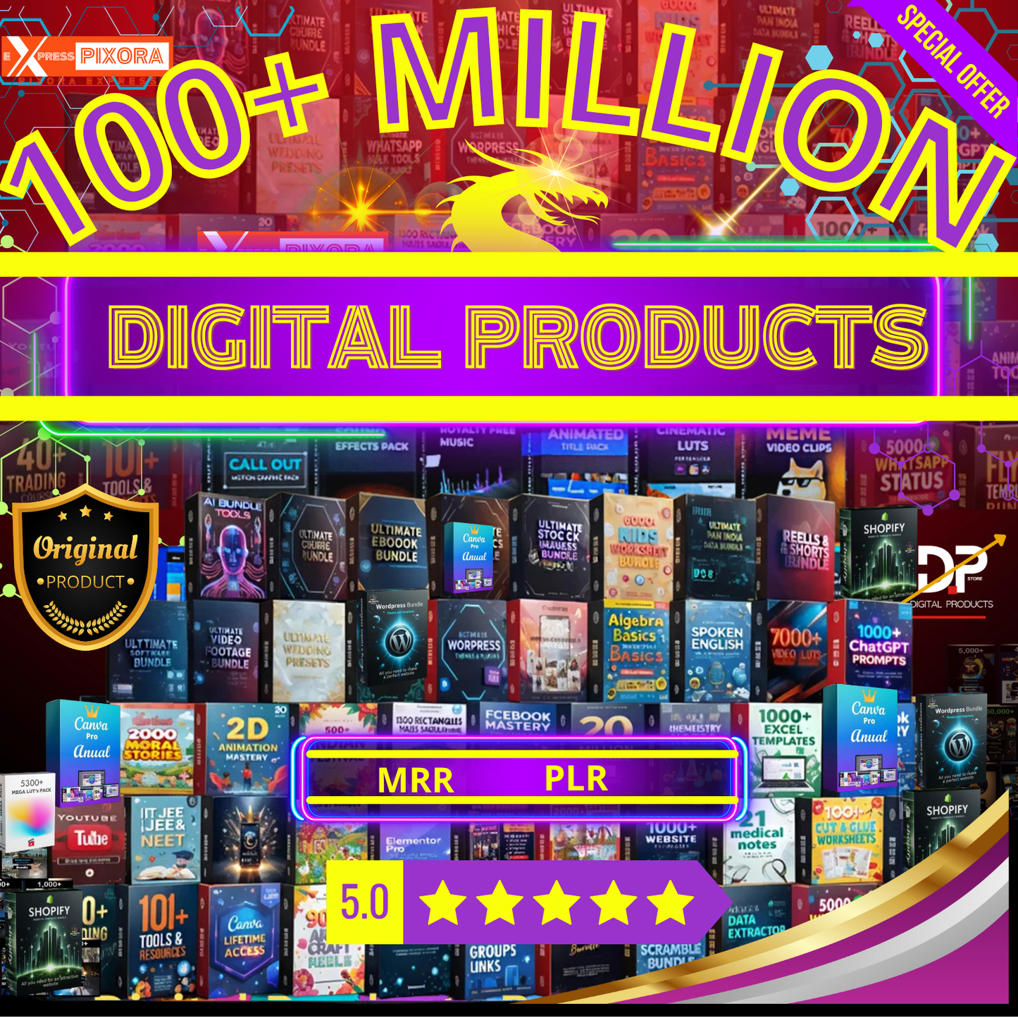 100 + millions de produits numériques avec licences PLR et MRR,